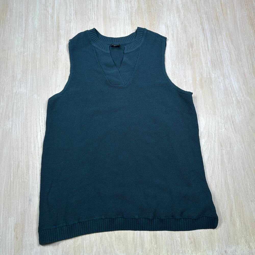 J Jill Wearever Collection Teal Coastal Sleeveless Knit Sweater Vest XL TALL